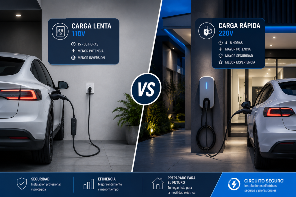 Carga lenta vs carga rápida para autos eléctricos